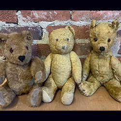 Hi! We are Henry, Bruno & Pops, 3 vintage Teddy Bears helping our human, 'H', run our Formal Attire & Wedding suit hire shop, which opened on April 6th 22