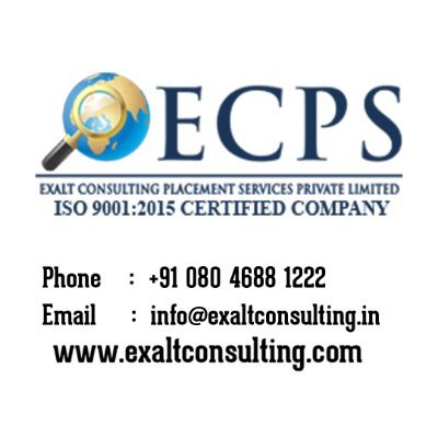 Recruitment Consultants - Job Consultant.

Exalt Consulting Placement Services Pvt. Ltd. 

#ExaltConsulting #TeamExaltConsulting #Exalt #Consulting #Bangalore