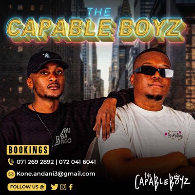 Thecapableboyz's profile picture. Your favourite DJ duo ( @drrubango/ @papi_ricco) bookings / business enquiry contact: 0712692892/ 0720416041) or mail to: Thecapableboyz@gmail.com