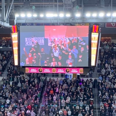 Friar fanatic season ticket holders in section 234 at the Dunk! Hanging 3s in the back row cheering on the boys. Ed Croswell = MVP!!!