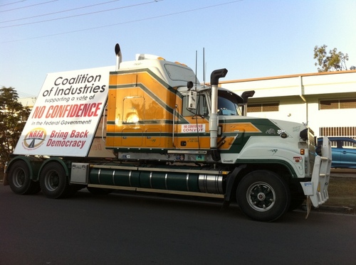 The official Coalition of Industries site for the Convoy of No Confidence.  11 Convoys drove to Canberra from all States of Australia - 16-22 August 2011.