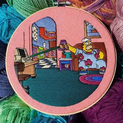 Making colorful embroideries

Remember The Simpsons? They're back on embroidery form!