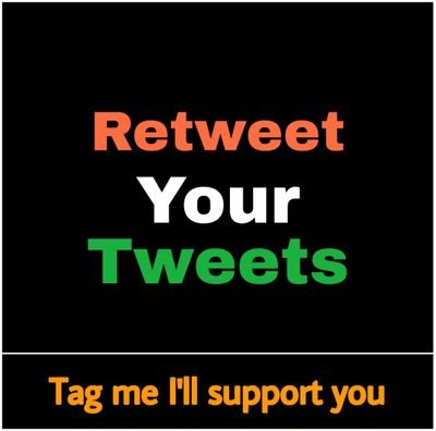 Retweet_tweets6's profile picture. Retweet Your Tweet | Tag Me |
I will Support You 😊 |  Support Us Get Back ♥️ 
#stufflistingsarmy