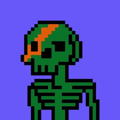 Skulls_eth's profile picture. A series of 100 pixel skull NFT’s and holder-owned digital creative studio