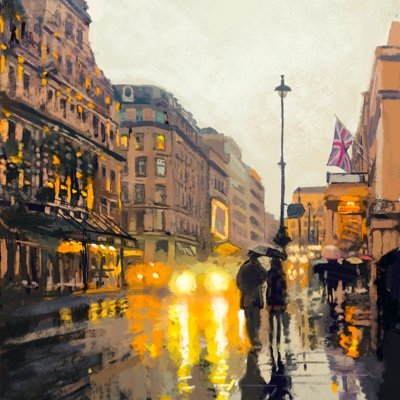 Currently addicted to painting city scapes, especially rainy scenes. NFTs available.