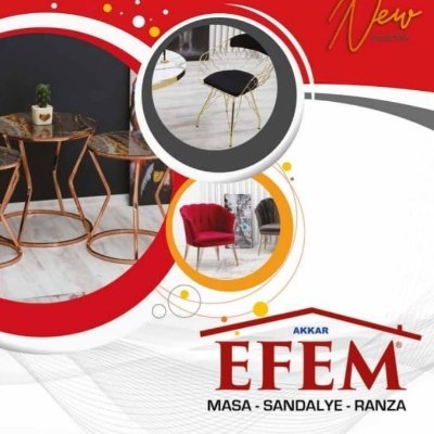 EfemSandalye's profile picture. Firmamız 2001 yılından kurulup kuruluşundan bugüne kadar kalite anlayışını benimsemiş her zaman müşteri memnuniyetini ön planda tutmuştur.