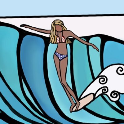 Collection of unique 1/1 hand drawn surfer girl NFTs .