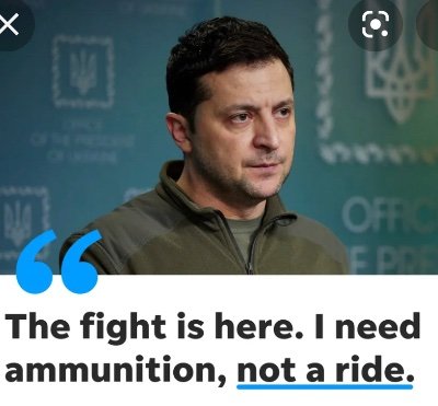 Zelensky doesn't need a ride, he needs jets and volunteer pilots and snipers