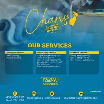 we are a professional cleaning agency.Our services include weekly, bi-weekly, monthly, upon-request and regular. contact is on 055 950 8368