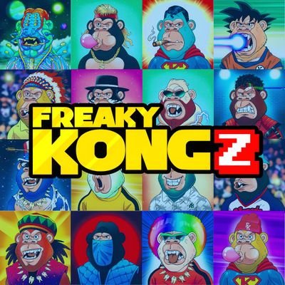 FreakyKongz's profile picture. ➡️ Collection of 11 111 Unique Gorillas 🦍 living on the Ethereum Blockchain | No WL | Join our #familykongz in Discord : https://t.co/3gfBCHaaCT