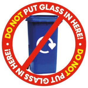 In Suffolk, glass doesn't go in the household recycling bin. Use a glass bank instead and it'll get recycled over and over again