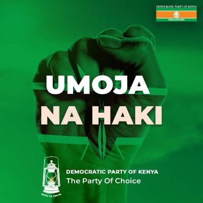 Official Twitter Account for The Democratic Party of Kenya. 

Umoja Na Haki.