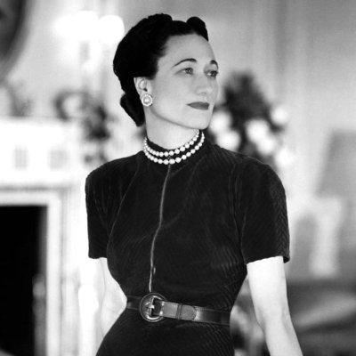 Duchess of Windsor 
American socialite and wife of the Duke of Windsor, the former King-Emperor Edward VIII. 6/19/1896-4/24/1986.