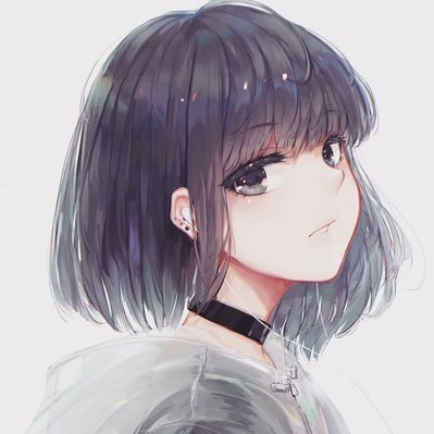 Pretty anime girl with black hair