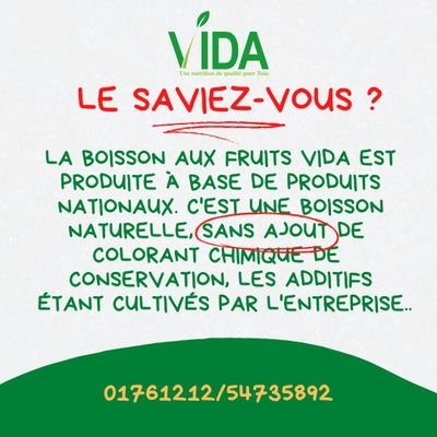 Vida est une gamme de boissons uniques. Qu'est-ce qui est unique ? Nos boissons sont fabriquées exclusivement à partir de fruits et sont totalement naturelles.