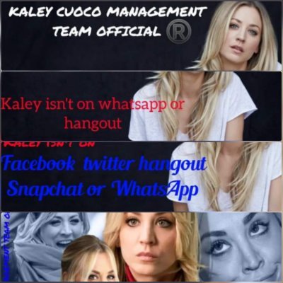 We are here to stop all Kaley cuoco fakes come and join us and help us do 

( We are also here  @Stopthecuocofa1 )

Account run by kaleys management team ®️