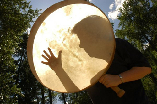 (((o))) sacred drummer, birthing spirit art drums, art + music maker walking softly on sacred Gabriola, unceded Snuneymuxw Territory (((❤️)))