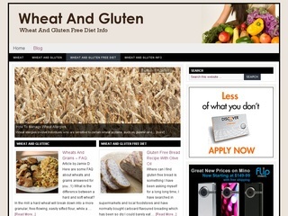 Informational website on wheat and gluten inolerance, giving tips on wheat, gluten and dairy free foods, diets and recipes.