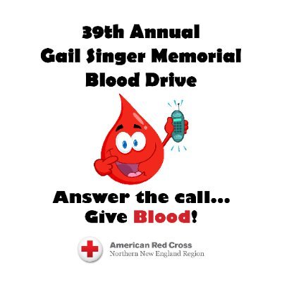 2022 marks the 39th Annual Gail Singer Memorial Blood Drive.  Be sure to join us this year on August 24 & 25 at DoubleTree by Hilton Downtown Manchester!