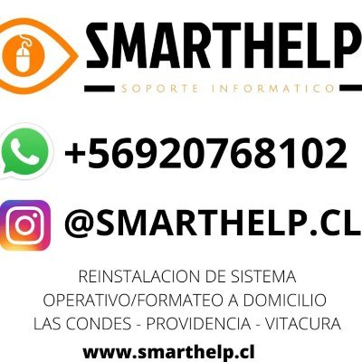 Soporte técnico computacional a domicilio en Las Condes
Whatsapp: +56920768102
Email: soporte@smarthelp.cl
https://t.co/Tk7E2guJ5C