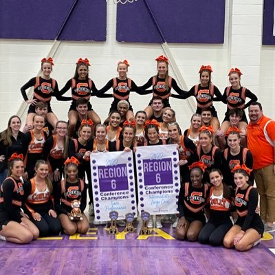 Cowley College Coed Cheer Team, Tigerette Dance Team, and Tank the Tiger mascot