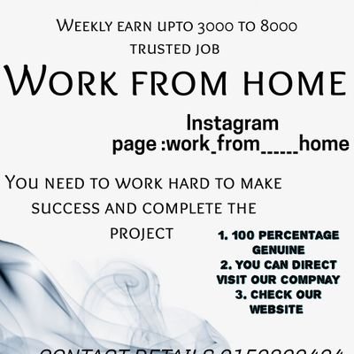 Content writing job
Weekly earn upto 3000 to 8000 trusted job
One time investment job
Government approval company
Join now and earn money
