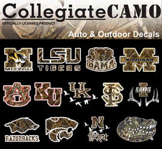 Your source for camo college and university apparel since 2005. Rep your team and your sports!