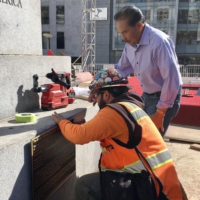 Principal of the contextual bronze plaque installed on the base of the iconic Dewey Monument in San Francisco.