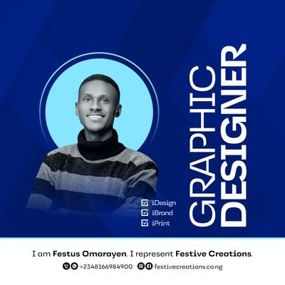 festus_omarayen's profile picture. I'm a Graphic Designer & Brand Developer. Currently the Creative Director at Festive Creations.
I design, I do branding and I render printing services.