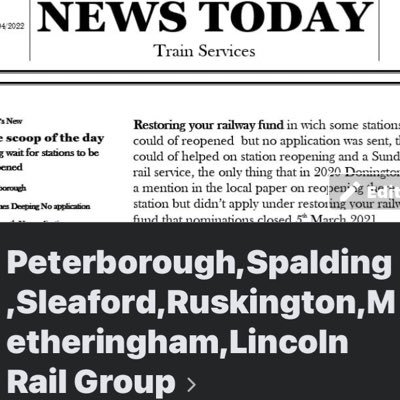 Peterborough Spalding Sleaford Ruskington Methringham Lincoln Rail Group