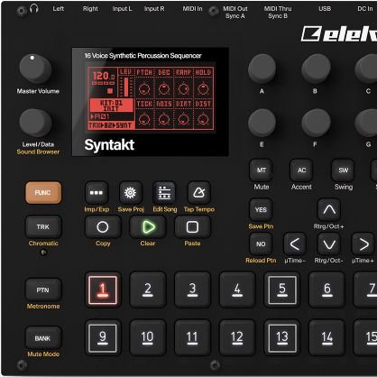 The Elektron Digitakt Drum Computer and Sampler is a portable eight-voice drum machine and sampler.