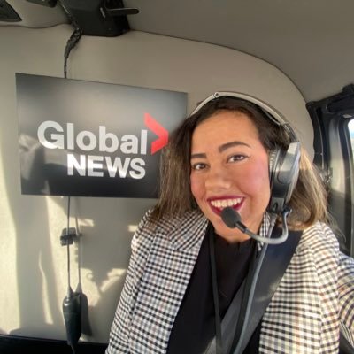 My head is literally in the clouds! Just your average weekend chopper girl for @GlobalCalgary 🚁 Full time Stamps fan🏈#SAITAlumni RTBN '19