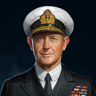 No, not a real Admiral, the profile pic is of the last great British Admiral, Andrew Browne Cunningham (ABC) and his WW2 Mediterranean flagship, HMS Warspite.