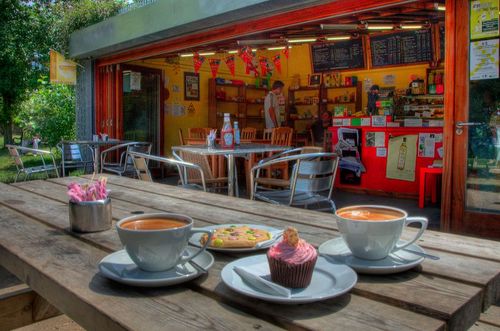 Pistachios In The Park cafe is in the beautiful secret garden of Greenwich. We make great coffee  and are 'Charmingly disorganised' I have also written a book.