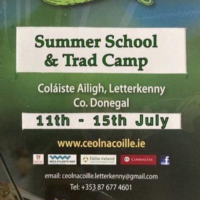 Ceol Na Coille is a traditional music summer school in Letterkenny Co.Donegal. Masterclasses on a wide range of instruments for all ages, Trad Camp for Kids