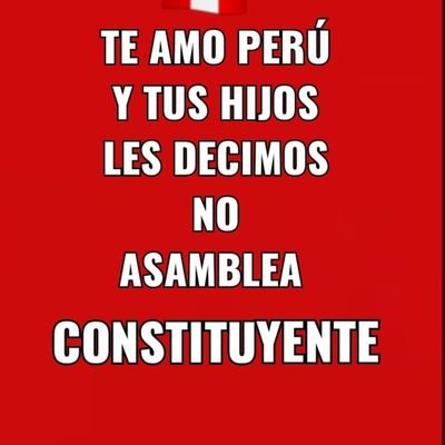 Perú 🇵🇪 te amo con todos mis huesos.
Comunismo nunca más en mi país.
Creo en Dios y, su hijo Jesucristo 🙏🏻 
🐱abu🐱 F y B🐱