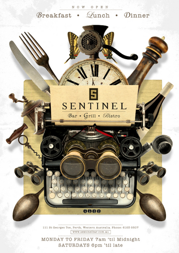 Sentinelbar's profile picture. bistro style menu. enticing bar food. savvy winelist. classic cocktails. professional service.