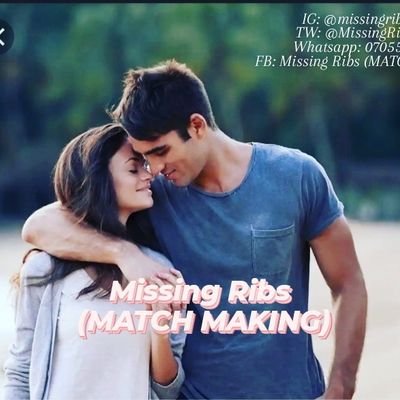 Welcome to Missing Ribs (MATCH MAKING) program, It's a division of Online @MarriageGuid. A reputable matchmaking Program..
Whatsapp..+2347055101363