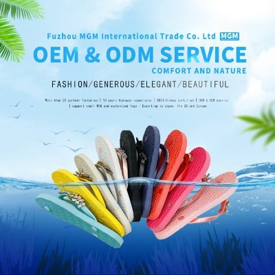 BSCI Factory and supplier
Embellished flip flops, sandals, garden clogs, indoor & outdoor slippers etc.
Fuzhou MGM International Trade Co., Ltd.