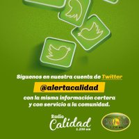 Radio Calidad 1230AM (@alertacalidad) 's Twitter Profile Photo Radio Calidad 1230AM (@alertacalidad) 's Twitter Profile Photo