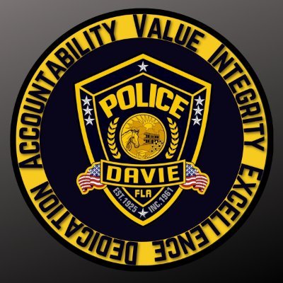 Welcome to the Davie Police Department's Twitter Page. If you have an emergency, please dial 911. This Twitter page is NOT monitored 24 Hrs.