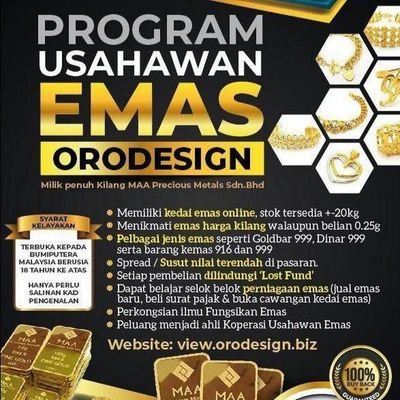 YGvbiz's profile picture. Belajar Ilmu Fungsikan Emas, simpan emas fizikal dan selamatkan kewangan anda dengan EMAS. 

https://t.co/JFTRLyH0ac