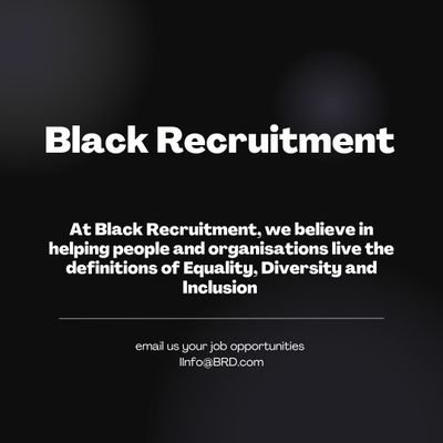 At Black Recruitment, we believe in helping people and organisations live the definitions of Equality, Diversity and inclusion. 

Equality not just visibility!