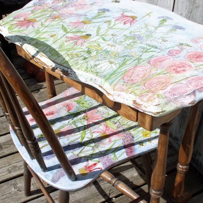 Artist - Watercolors, Nature Wildflowers Garden Flowers Painted Furniture, Crafted Home Decor Unique Painted Gifts https://t.co/iquELyFDmV