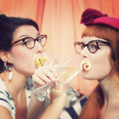 GoodetimeGals's profile picture. Two ladies with a shaker and swizzle sticks. Boutique vintage bartending at your service.