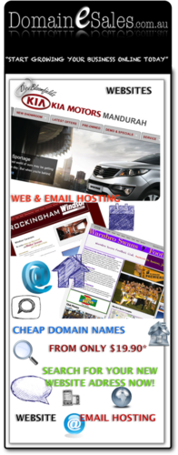 Domains Cheap Domain Names from only $19.90* | Domain e Sales | Perth | Melbourne | Sydney | Adelaide | Brisbane | Australia