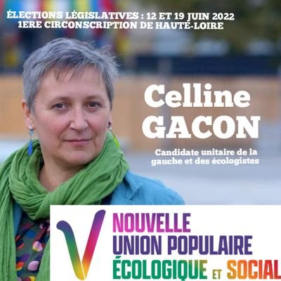 GaconCelline's profile picture. Celline Gacon - Yannis Massard, candidats titulaire et suppléant aux élections #législatives sur la 1ere circonscription de la #hauteloire #NUPES #aura