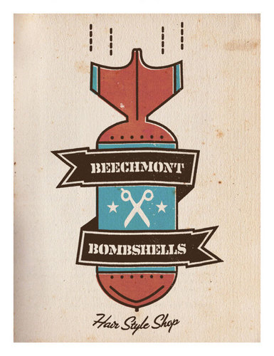 Beechmont Bombshells Hair Style Shop.  Offering a variety of services from Mens & Womens cuts, Color and Facial Waxing.