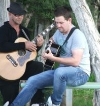 Two musicians Chris liley and Shane Coffey providing live music, hailing from New Zealand and Australia, based in Tasmania.