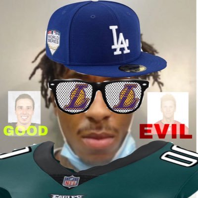 Philadelphia Eagles, Los Angeles Dodgers, Los Angeles Lakers, Marc-André Fleury is good and Tom Brady is evil. I own everybody